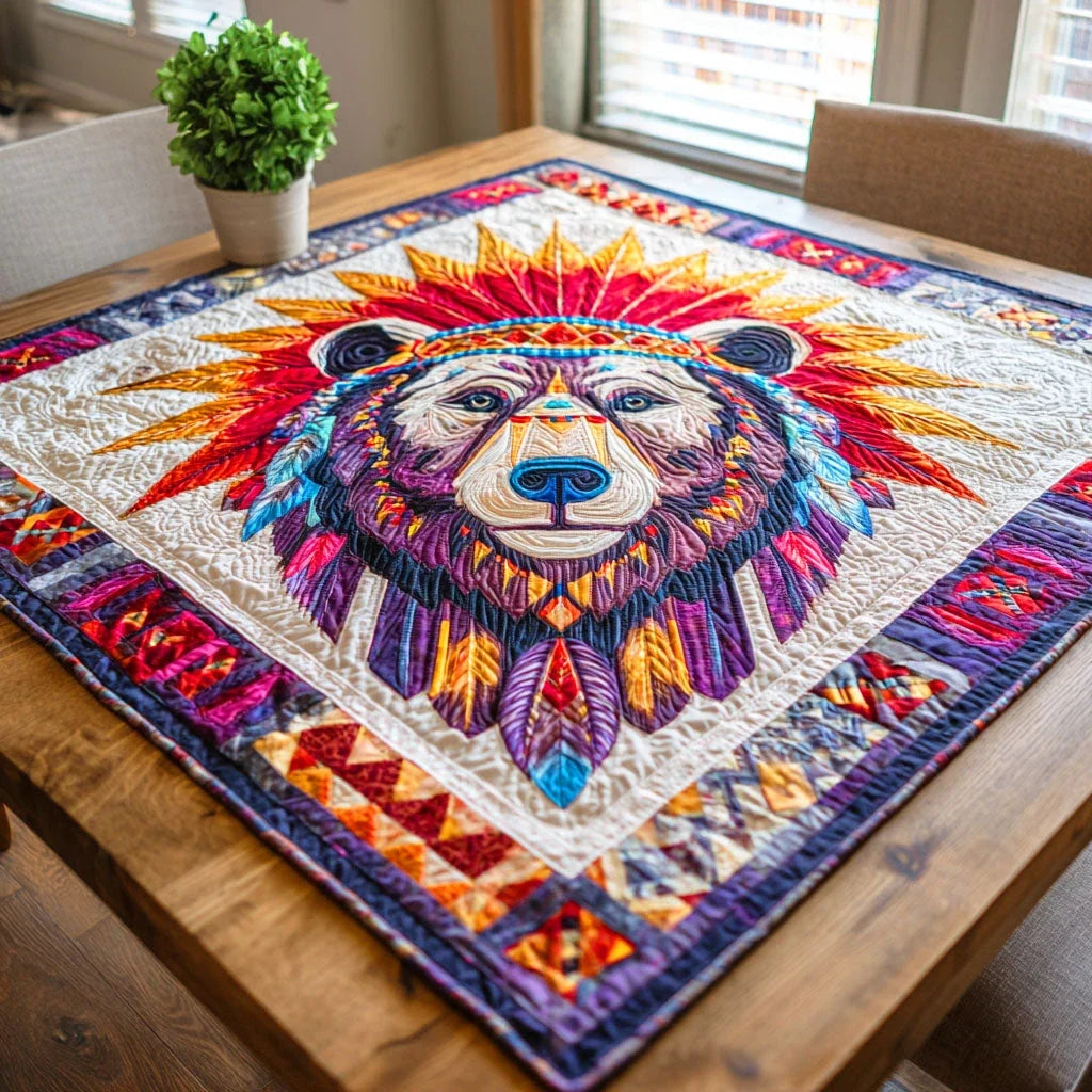 Sacred Bear Quilted Table Topper