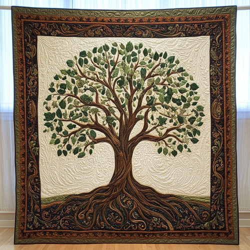 Sacred Forest Embrace Quilt Blanket