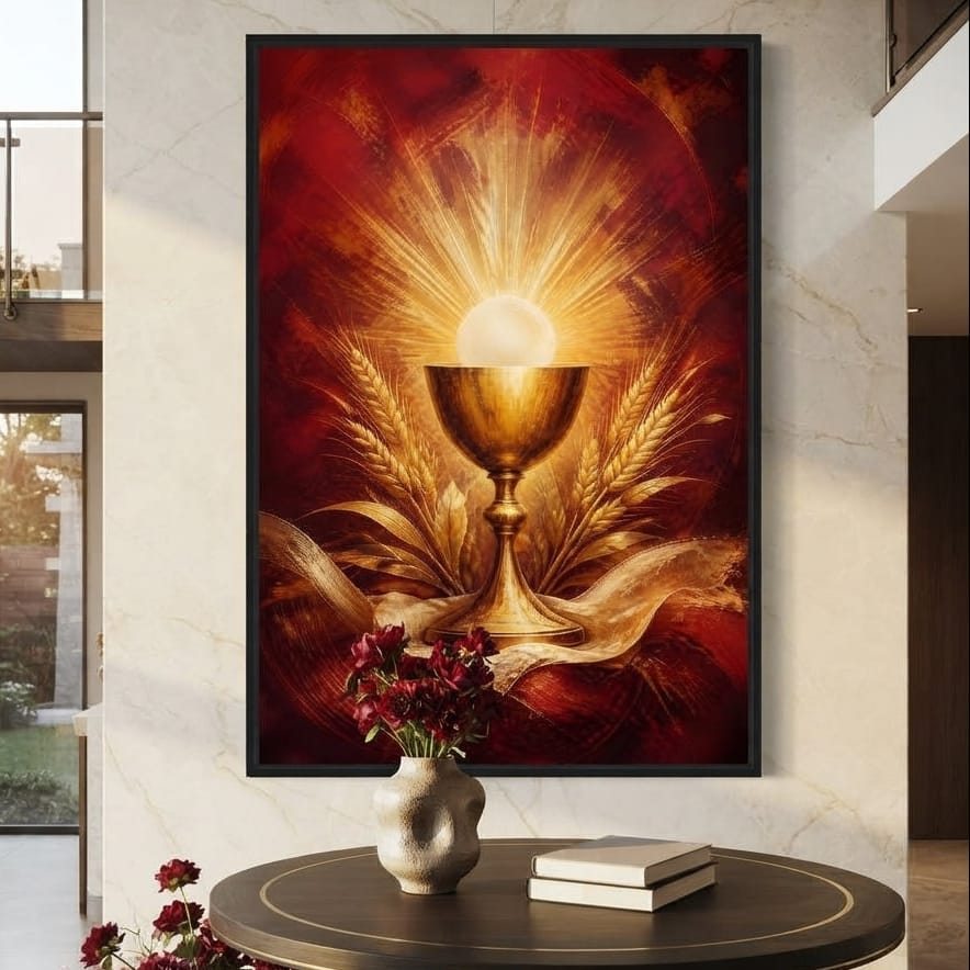 Sacred Grain and Golden Cup Canvas Wall Art