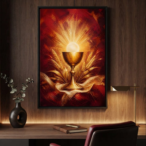 Sacred Grain and Golden Cup Canvas Wall Art