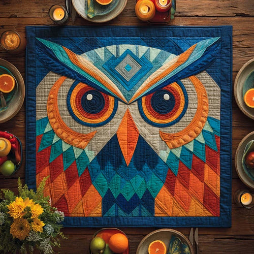 Sacred Guardian Owl Quilted Table Topper