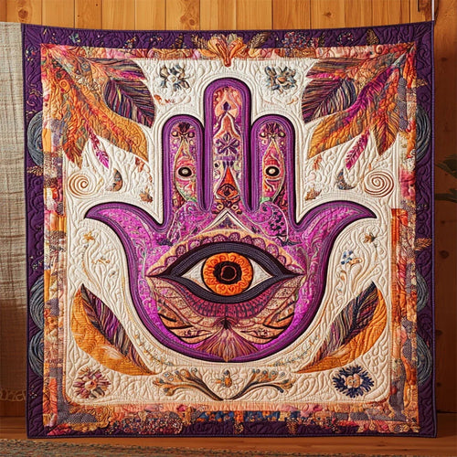 Sacred Hamsa Quilt Blanket