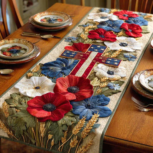Sacred Honor Flag Quilted Table Runner