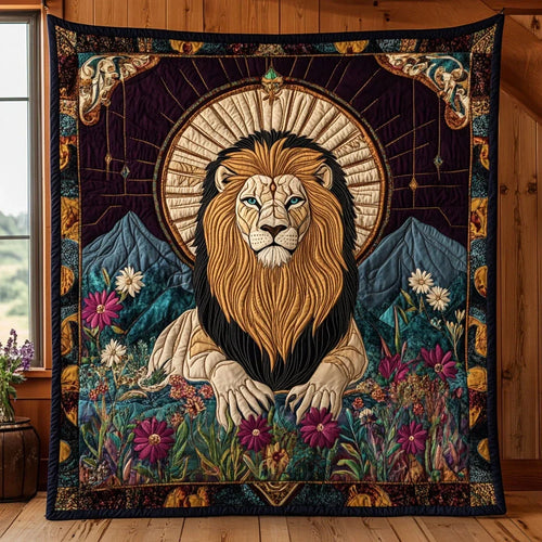 Sacred Lion Quilt Blanket