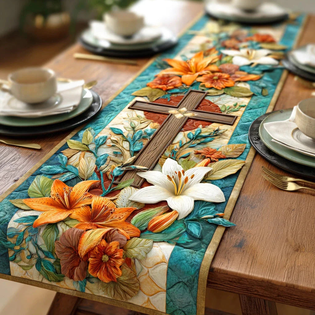 Sacred Path Cross Quilted Table Runner