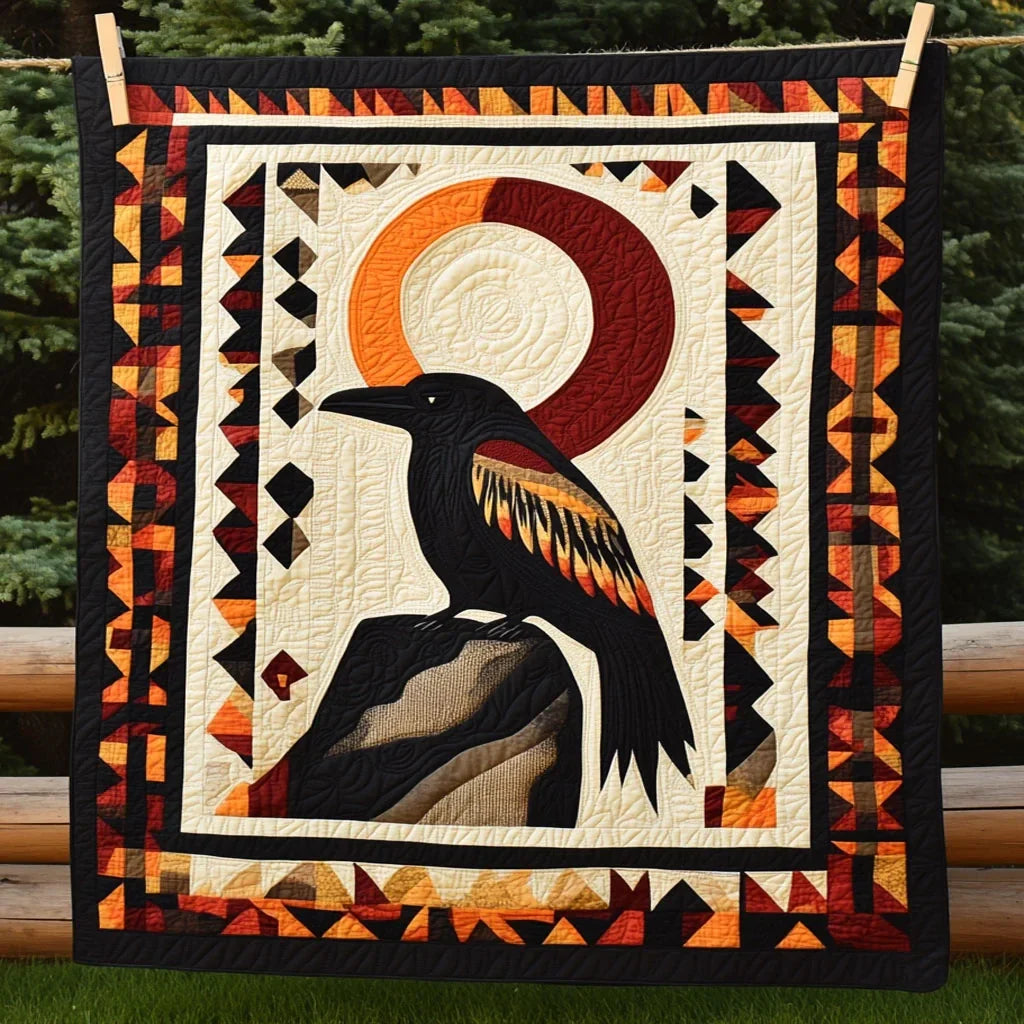 Sacred Raven Spirit Quilt Blanket