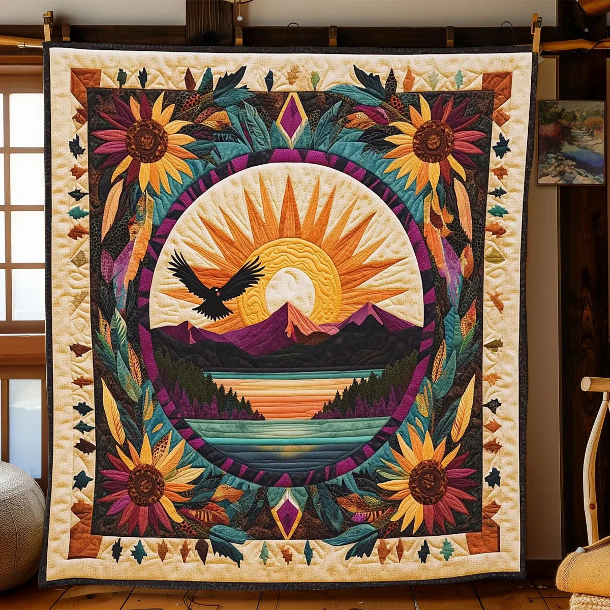 Sacred Sun Quilt Blanket