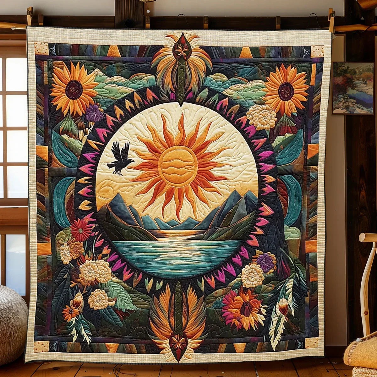 Sacred Sun Quilt Blanket