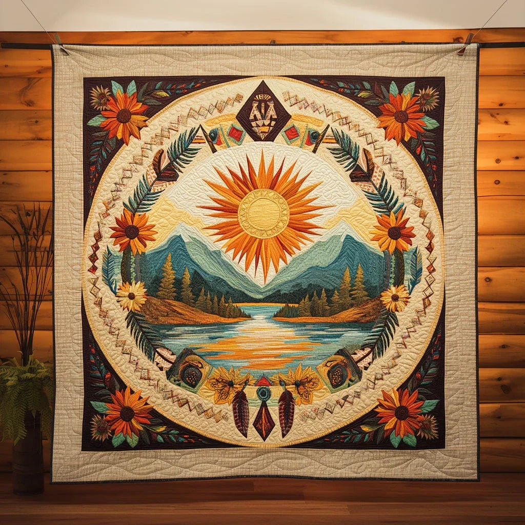 Sacred Sun Quilt Blanket