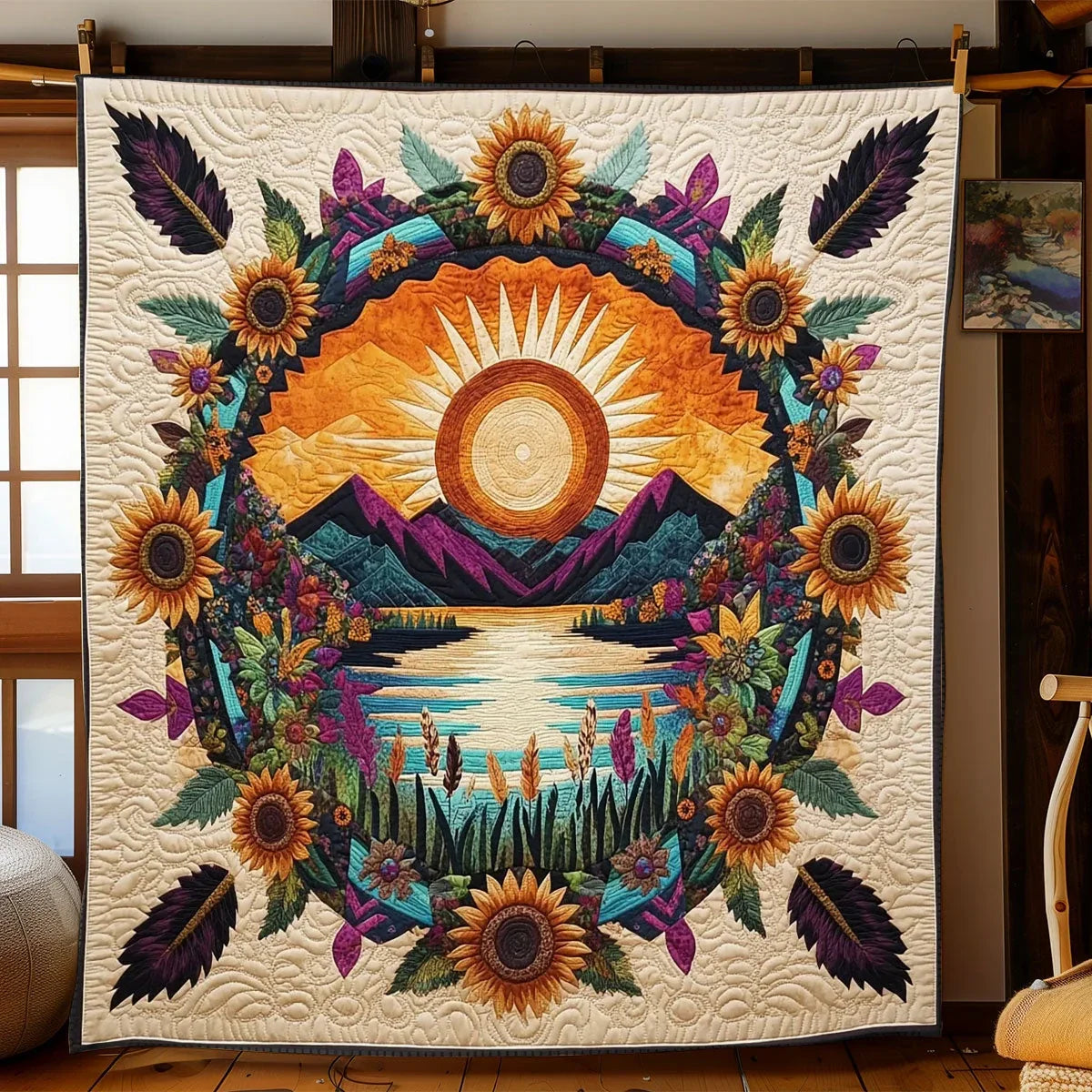Sacred Sun Quilt Blanket