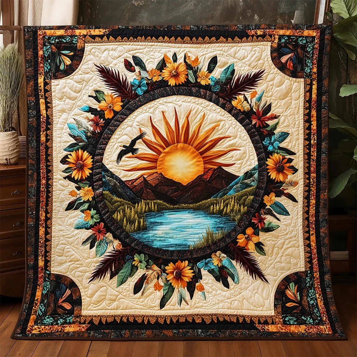 Sacred Sun Quilt Blanket