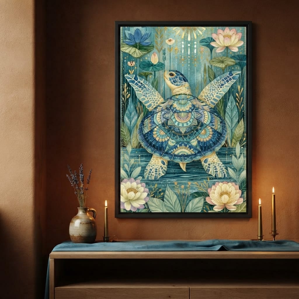 Sacred Traveler Of The Golden Waters Canvas Wall Art