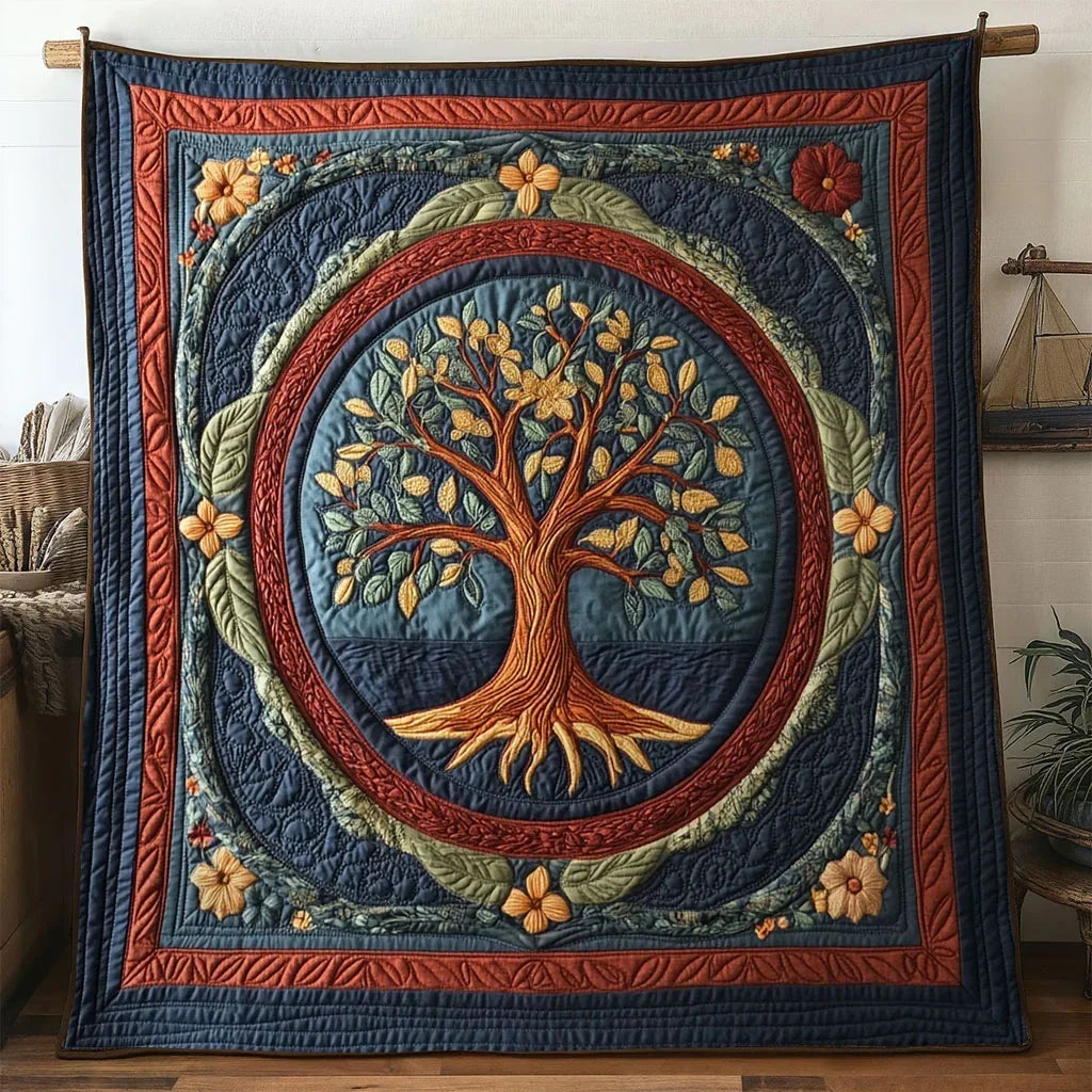 Sacred Tree Of Life Quilt Blanket