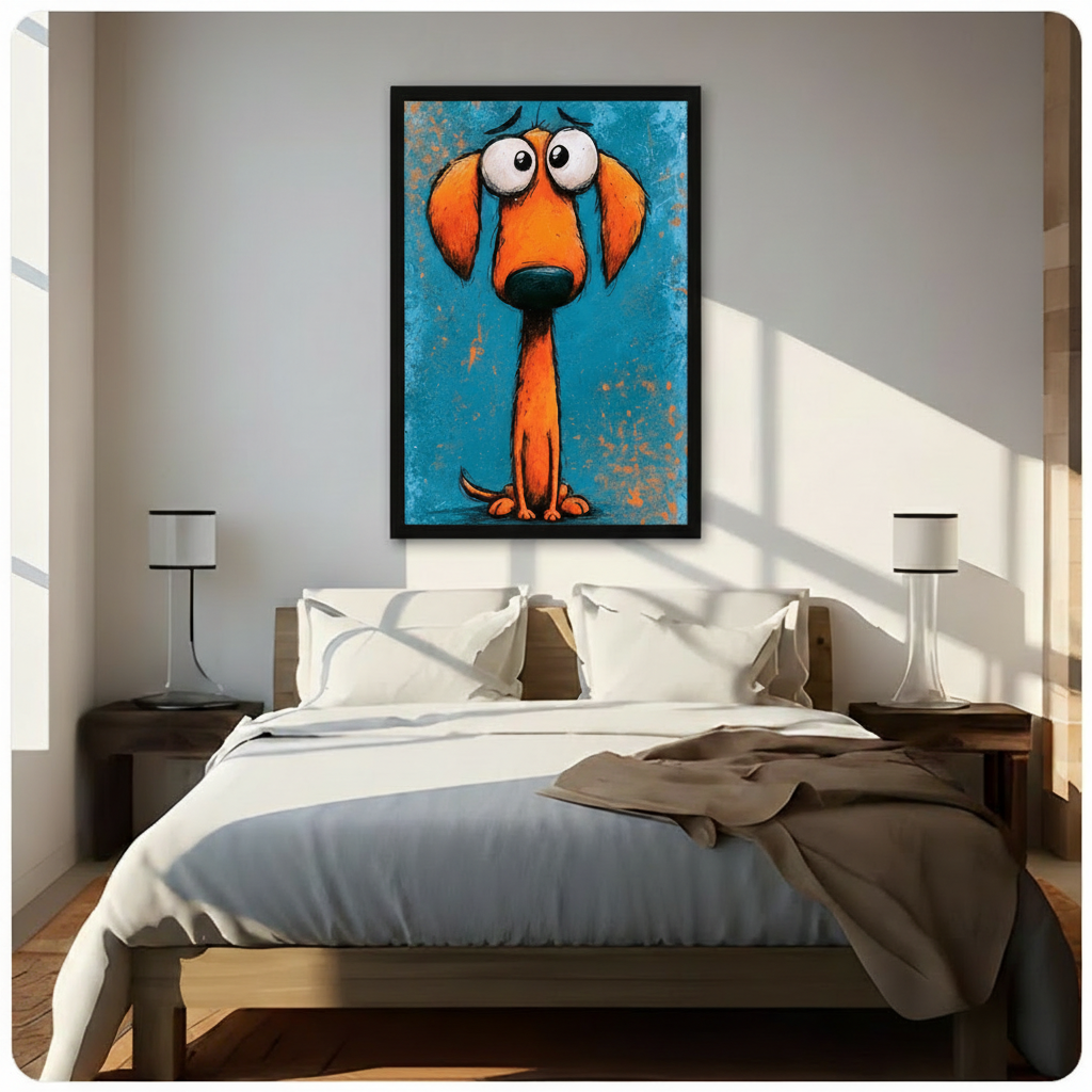 Graffiti Dachshund Dog Funny Pop Art Canvas Wall Art