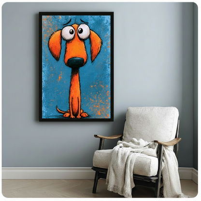 Graffiti Dachshund Dog Funny Pop Art Canvas Wall Art