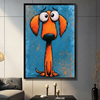 Graffiti Dachshund Dog Funny Pop Art Canvas Wall Art