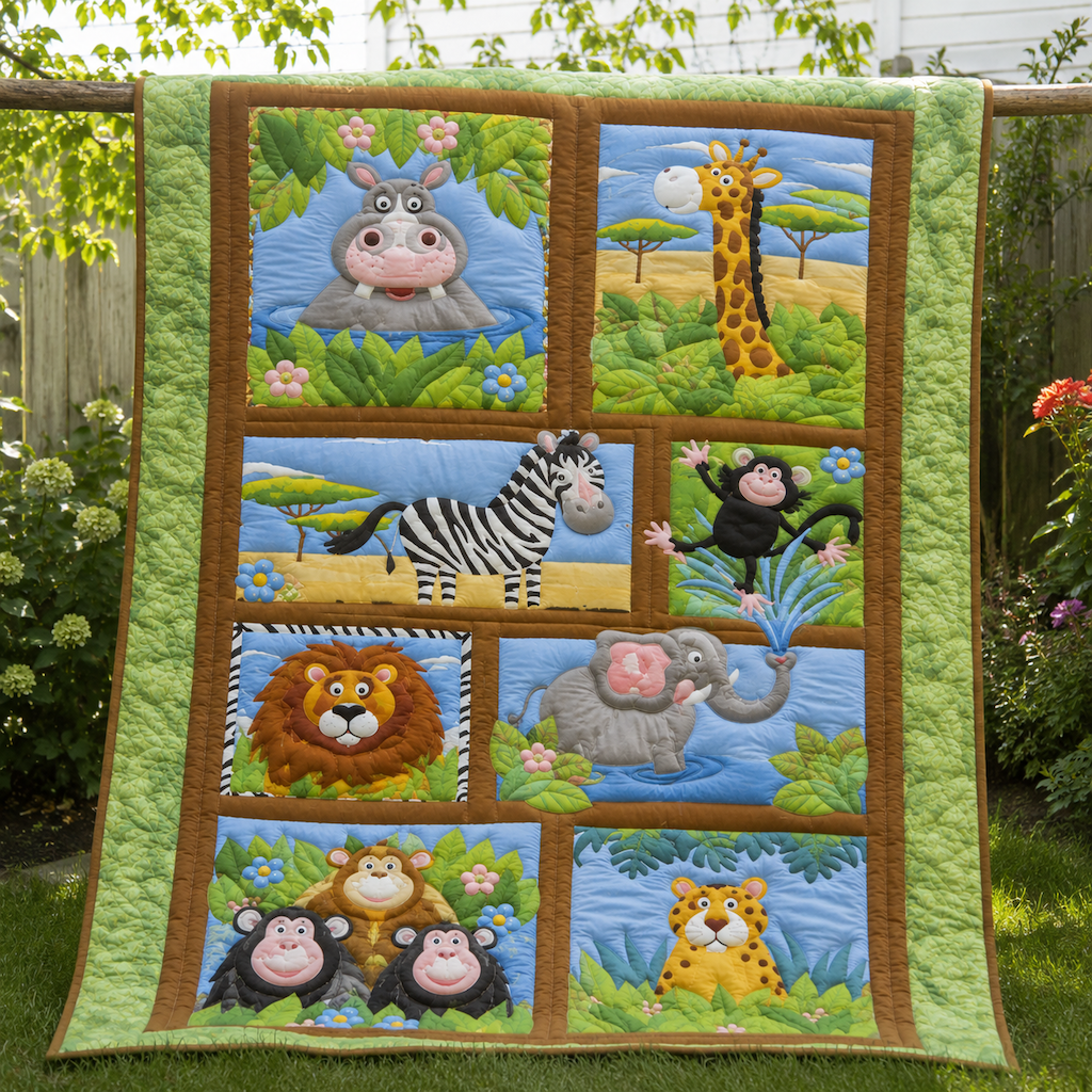 Safari Pool Quilt Blanket - Quilted Blanket by Wild and Way