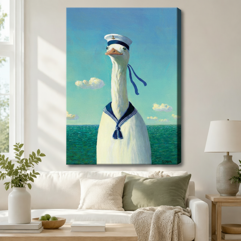 Sailor Goose Nautical Canvas Wall Art