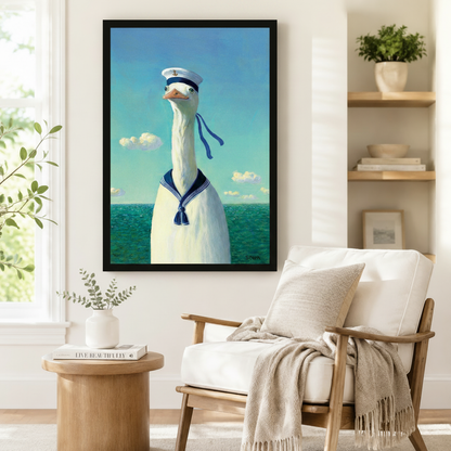 Sailor Goose Nautical Canvas Wall Art