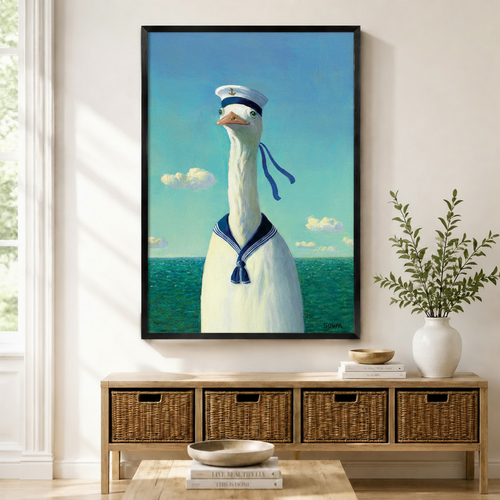 Sailor Goose Nautical Canvas Wall Art