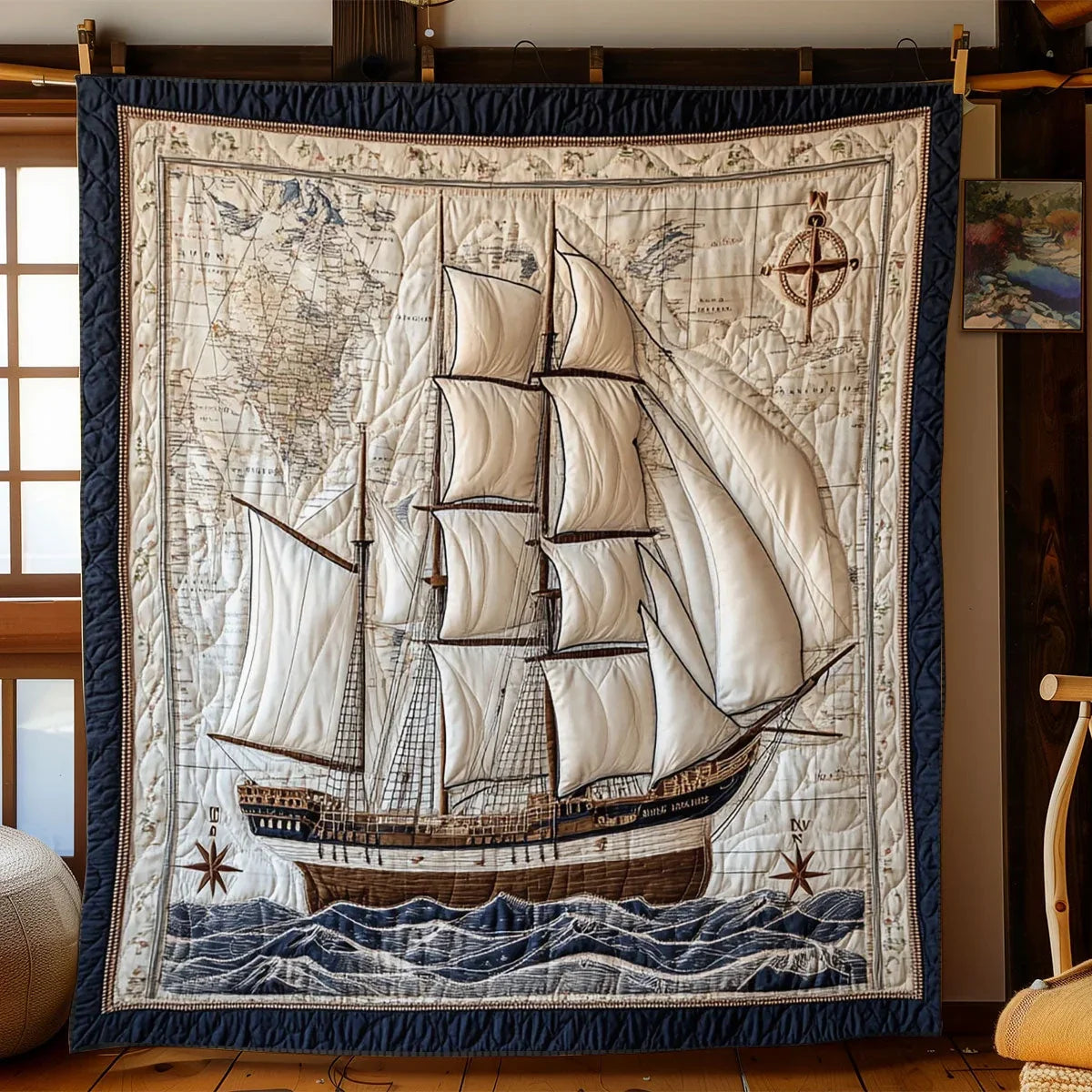 Sailor Map Quilt Blanket