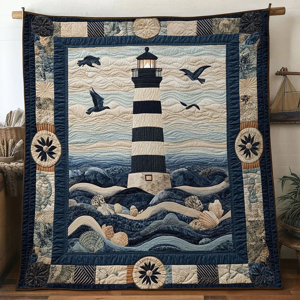 Saltwave Lighthouse Quilt Blanket