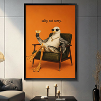 Salty Seagull Funny Quote Canvas Wall Art