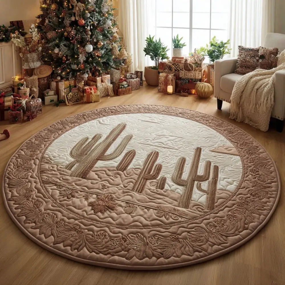 Sandy Bloom Quilted Round Mat