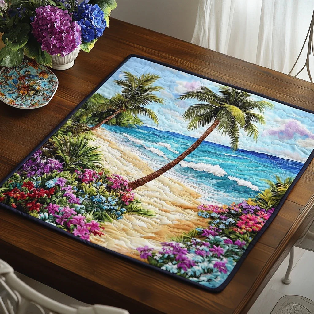 Sandy Petals Quilted Table Topper