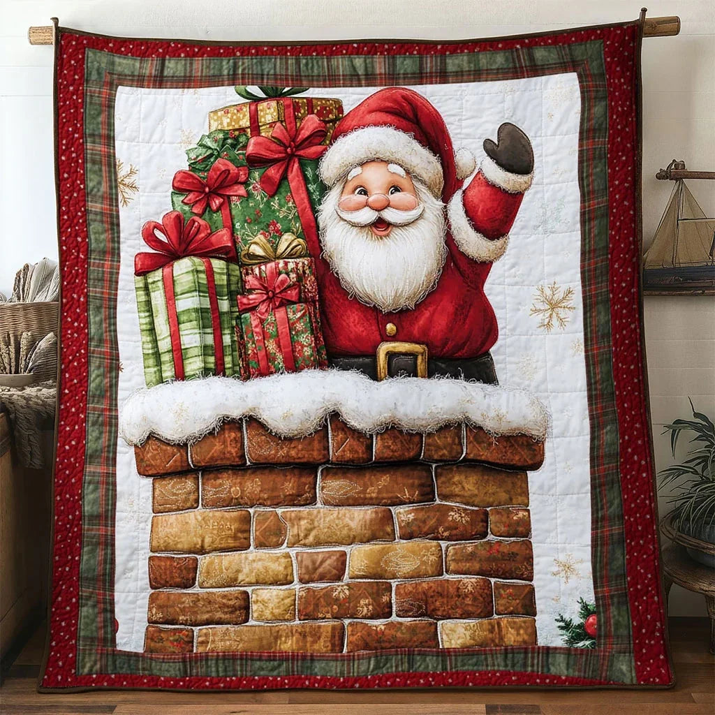 Santa Cheer Pop Quilt Blanket