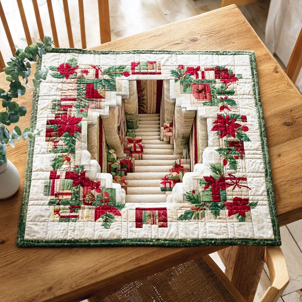 Santa Gift Cellar Quilted Table Topper