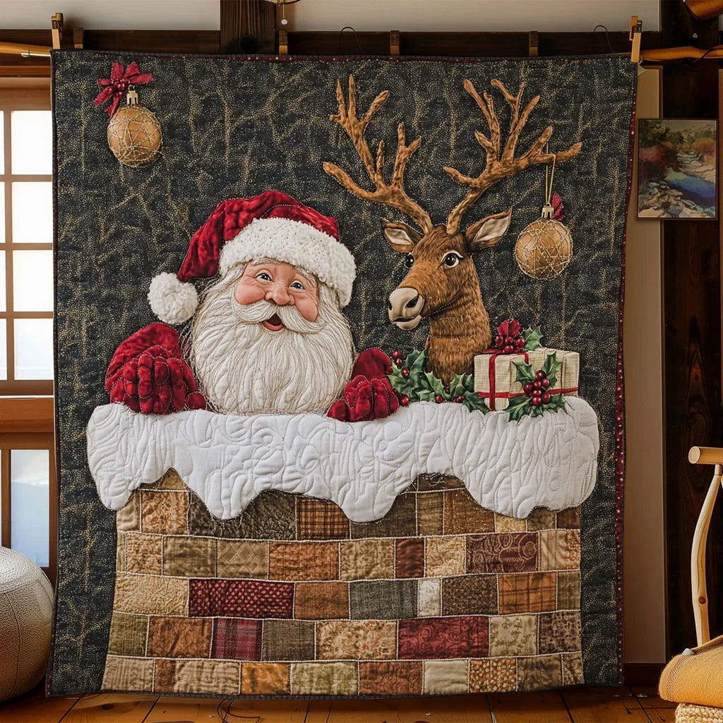Santa Happy Up Quilt Blanket