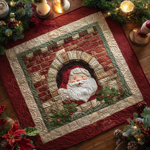 Santa Hearth Quilted Table Topper