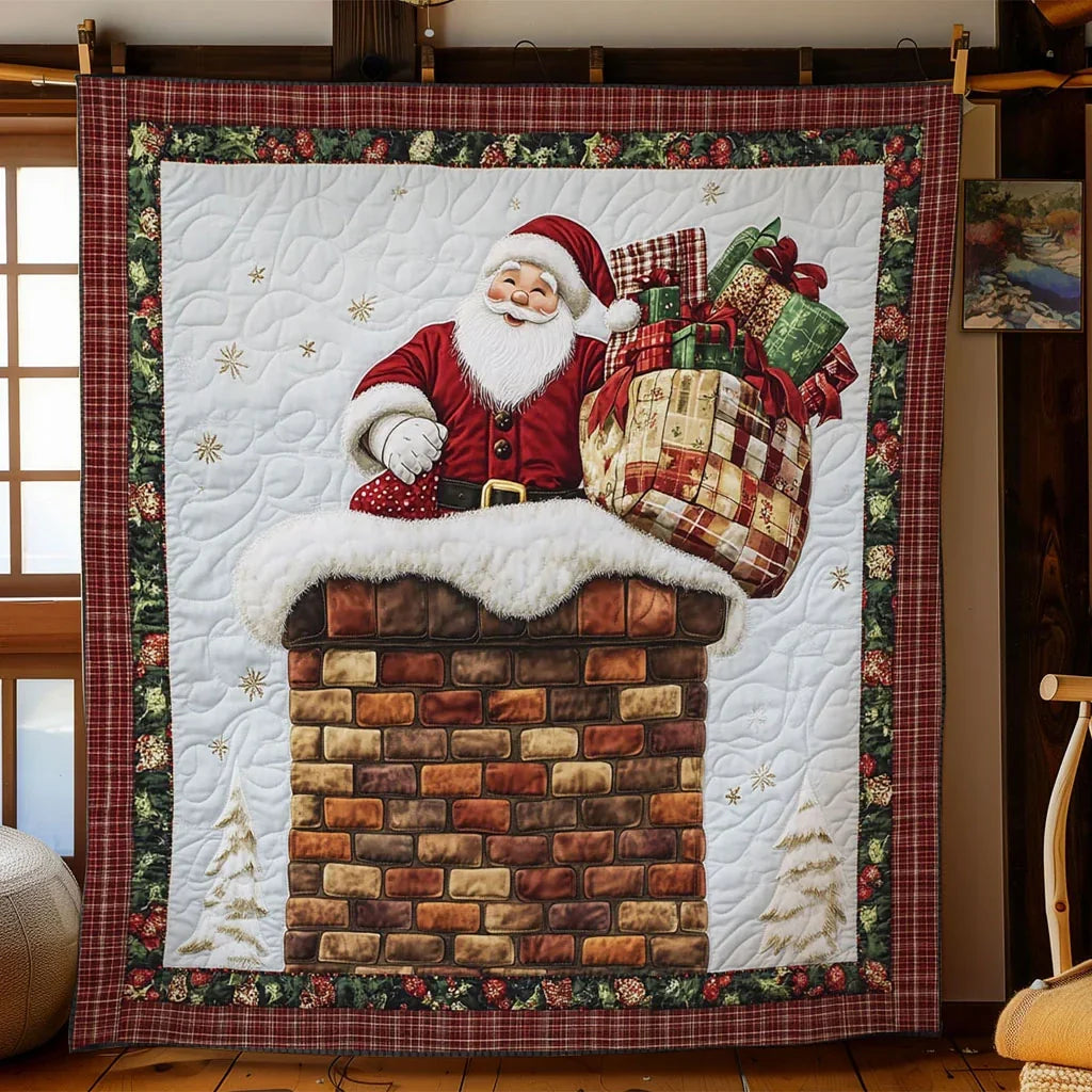 Santa Jolly Jump Quilt Blanket