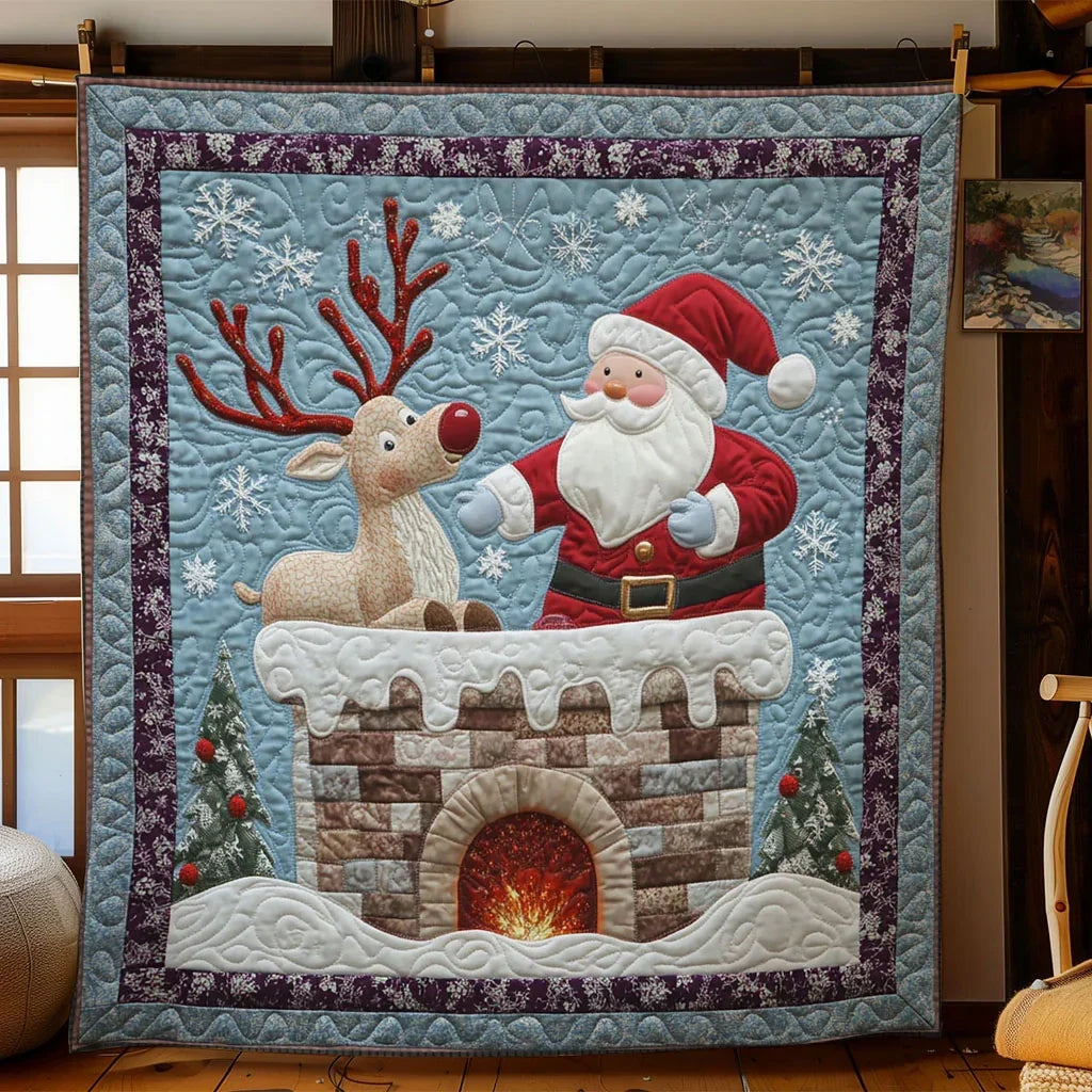 Santa Joy Pop Quilt Blanket