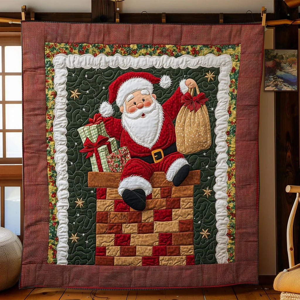 Santa Roof Pop Quilt Blanket