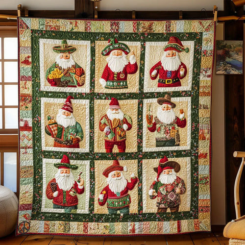Santa's Mexican Feast Quilt Blanket