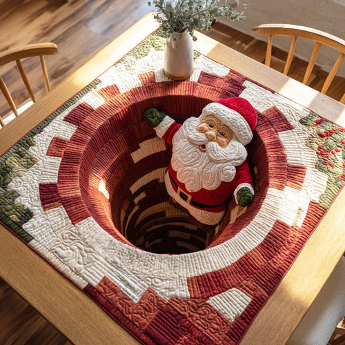 Santa Sleigh Quilted Table Topper