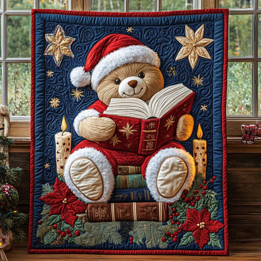 Santa Teddy Quilt Blanket