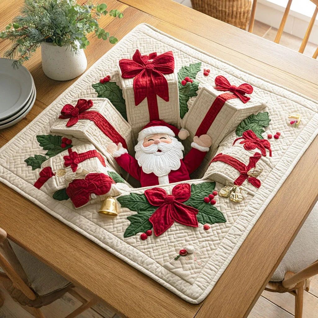 Santa Treasure Quilted Table Topper