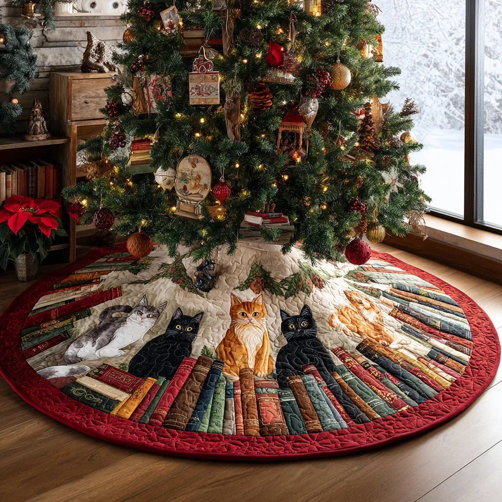 Santa Whiskers Christmas Quilted Tree Skirt