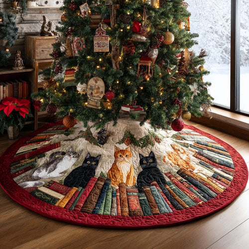 Santa Whiskers Christmas Quilted Tree Skirt