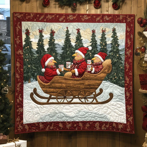 Santa's Poultry Patrol Quilt Blanket
