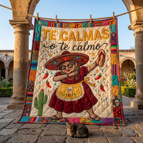 Sassy Mexican Lady Quilt Blanket