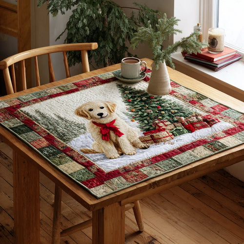 Scarf Golden Retriever Quilted Table Topper