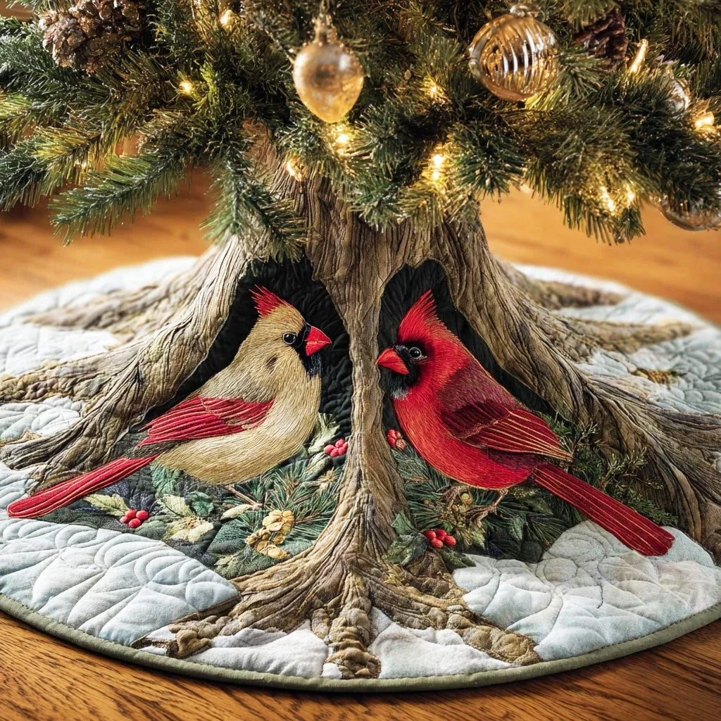 Scarlet Branch Peace Christmas Quilted Tree Skirt