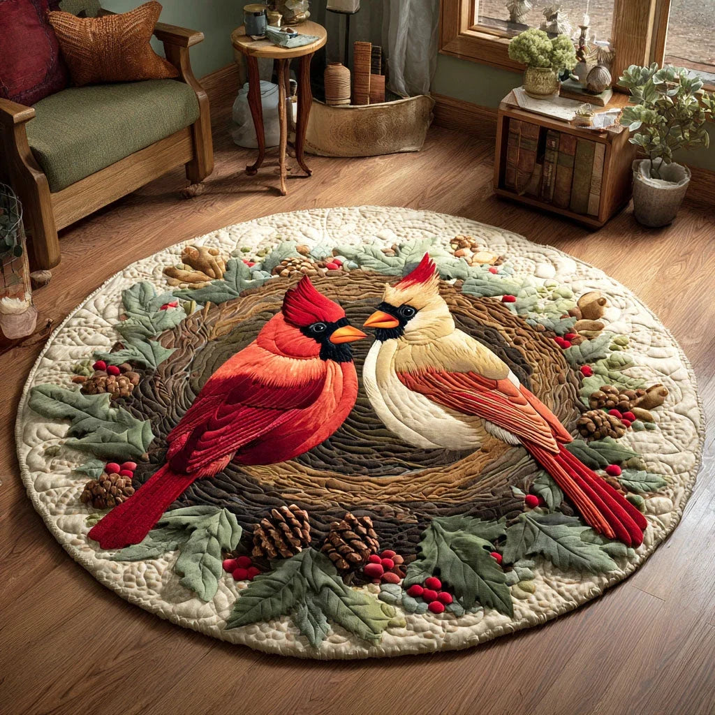 Scarlet Harmony Quilted Round Mat