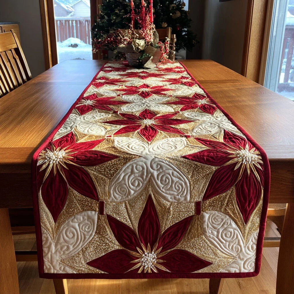 Scarlet Radiance Quilted Table Runner