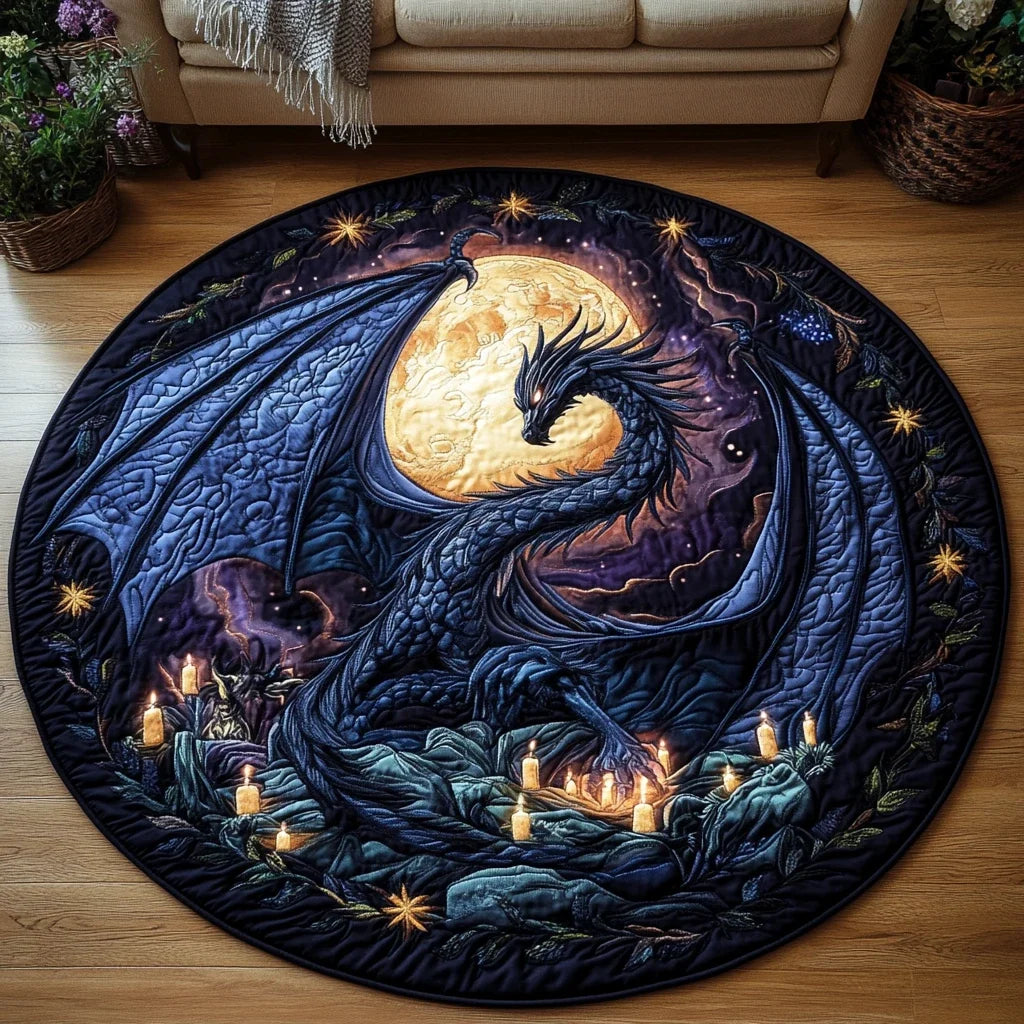Scarlet Spiral Quilted Round Mat