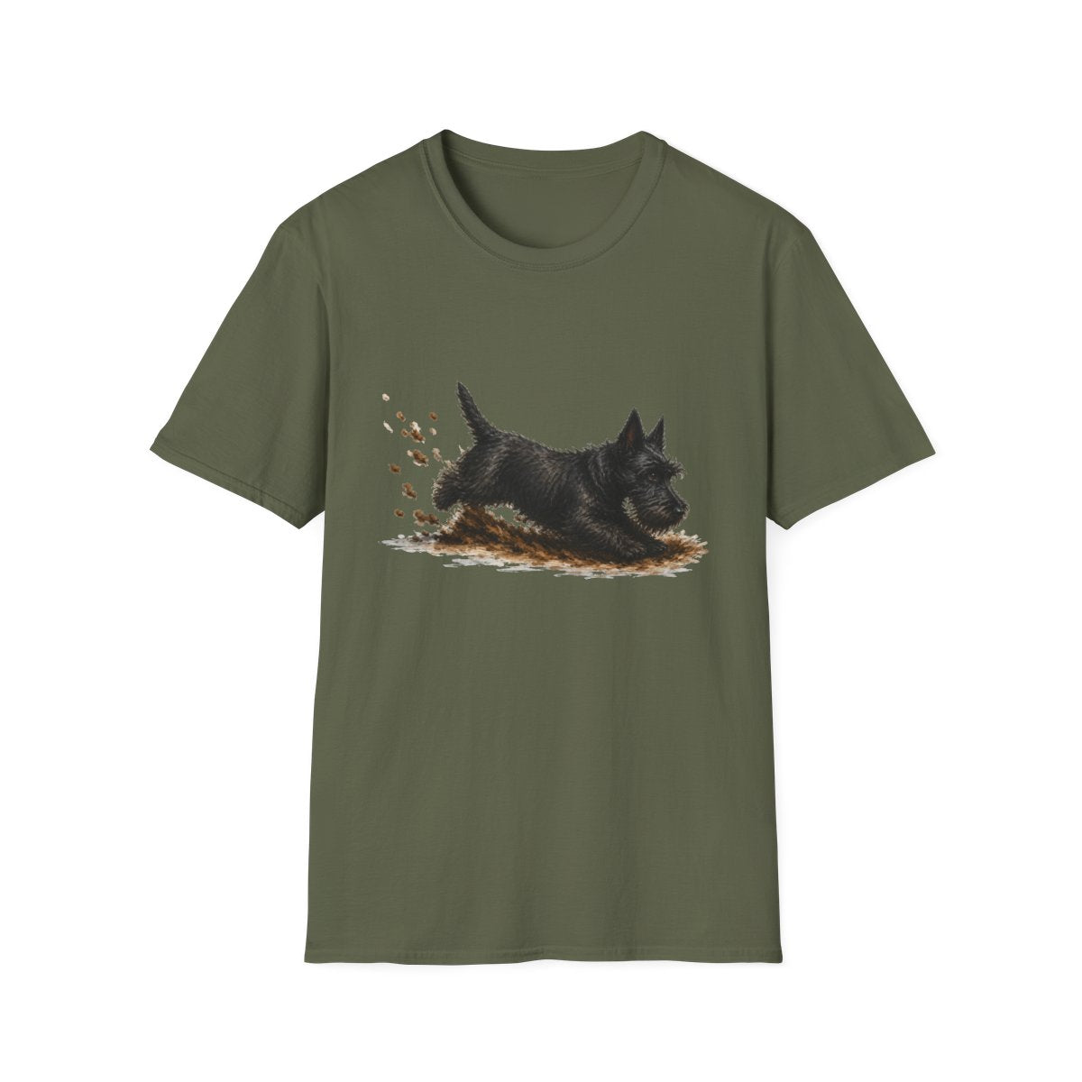 Scottish Terrier Excavating Mode On Tee